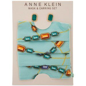 Anne Klein Gold-Tone Stone Stud Earrings & Face Ma